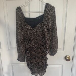 HYFVE Black and Cream Long Sleeve Dress